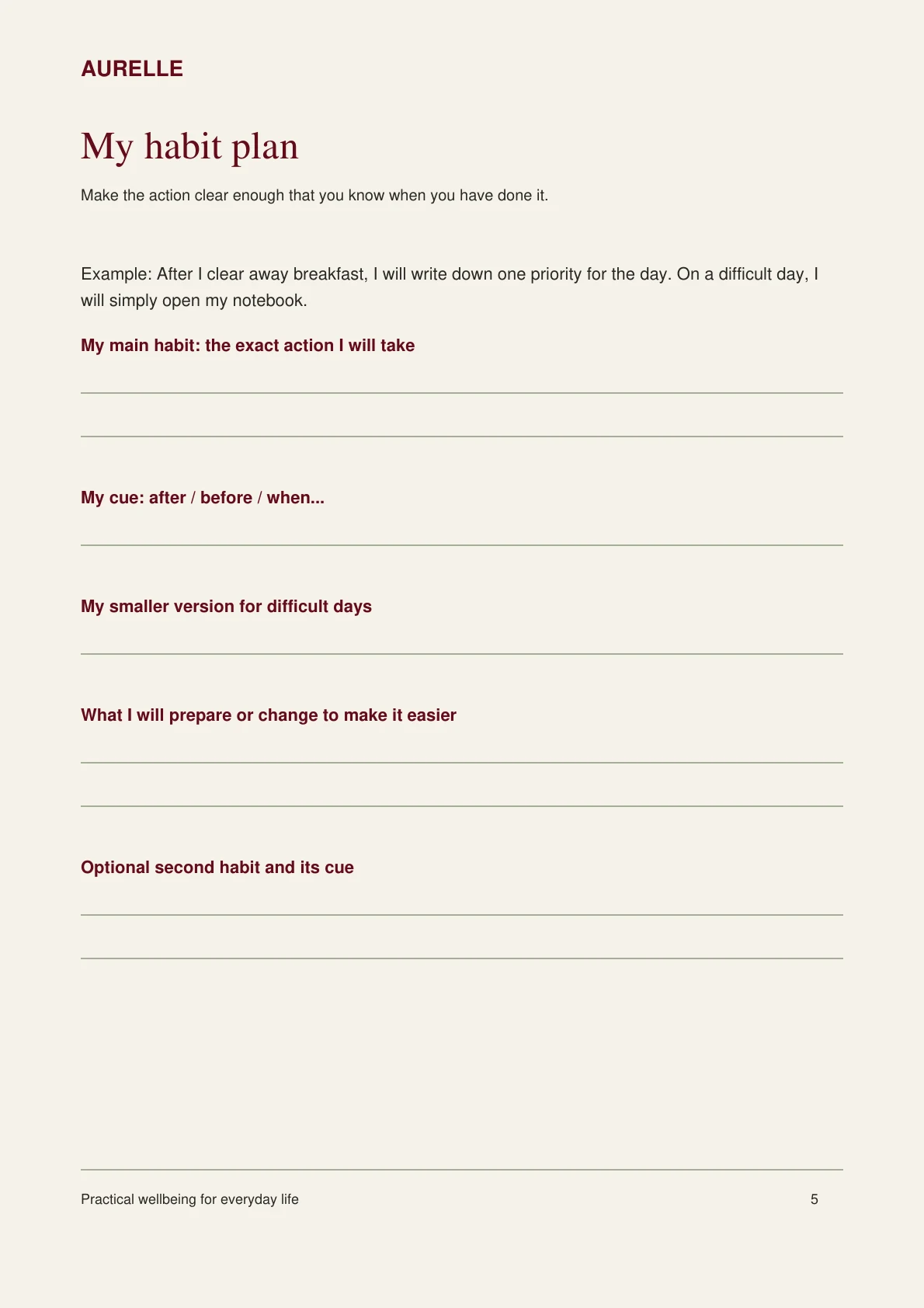30-Day Healthy Habits Planner — Habit Plan